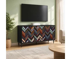TV staliukas Televizoriaus spintelė OMMEN 102 x 33 x 51 cm Juodojo ąžuolo