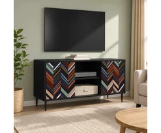 TV staliukas Televizoriaus spintelė OMMEN 102 x 33 x 51 cm Juodojo ąžuolo