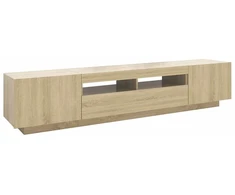 TV staliukas Televizoriaus spintelė su LED apšvietimu, ąžuolo, 200x35x40cm