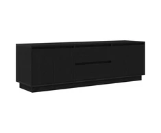 TV staliukas Televizoriaus spintelė su LED apšvietimu, juoda, 160,5x41x50 cm