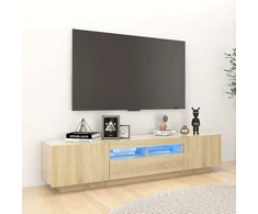 TV staliukas Televizoriaus spintelė su LED apšvietimu, ąžuolo, 180x35x40cm
