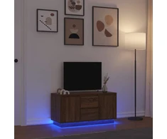 TV staliukas Televizoriaus spintelė su LED, ruda ąžuolo, 100x41x50 cm