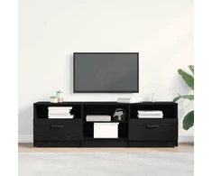 TV staliukas Televizoriaus spintelė su stalčių Juoda 150 x 33.5 x 45 cm