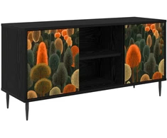 TV staliukas Televizoriaus spintelė ZAANDAM 102 x 33 x 51 cm Juodojo ąžuolo