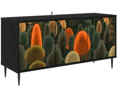 TV staliukas Televizoriaus spintelė ZAANDAM 102 x 33 x 51 cm Juodojo ąžuolo