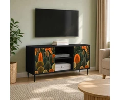 TV staliukas Televizoriaus spintelė ZAANDAM 102 x 33 x 51 cm Juodojo ąžuolo