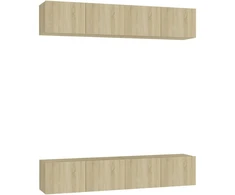TV staliukas Televizoriaus spintelės, 4vnt., ąžuolo, 80x30x30cm, mediena