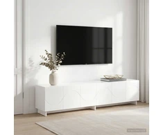 TV staliukas Televizoriaus stovas 180 x 34,5 x 40 cm Itin blizgi balta