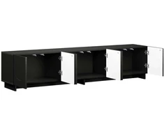 TV staliukas Televizoriaus stovas 180 x 34,5 x 40 cm Juoda Apdirbta mediena