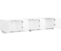 TV staliukas Televizoriaus stovas 180 x 34,5 x 40 cm Itin blizgi balta
