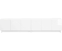TV staliukas Televizoriaus stovas 180 x 34,5 x 40 cm Itin blizgi balta