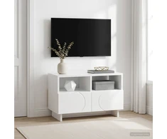 TV staliukas Televizoriaus stovas 60 x 34,5 x 40 cm Itin blizgi balta