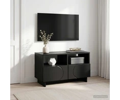 TV staliukas Televizoriaus stovas 60 x 34.5 x 40 cm Juoda Apdirbta mediena