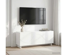 TV staliukas Televizoriaus stovas 90 x 34.5 x 40 cm Balta Apdirbta mediena