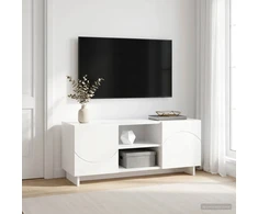 TV staliukas Televizoriaus stovas 90 x 34.5 x 40 cm Balta Apdirbta mediena