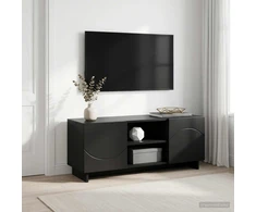 TV staliukas Televizoriaus stovas 90 x 34.5 x 40 cm Juoda Apdirbta mediena