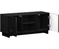 TV staliukas Televizoriaus stovas 90 x 34.5 x 40 cm Juoda Apdirbta mediena