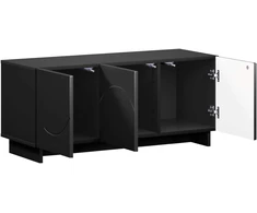 TV staliukas Televizoriaus stovas 90 x 34.5 x 40 cm Juoda Apdirbta mediena