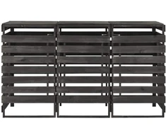 Triguba konteinerių pastogė, 210x75x121cm, pušies masyvas