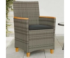 Trivietė sodo sofa su pagalvėlėmis, juodos spalvos, poliratanas