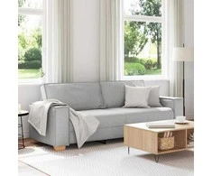 Trivietė sofa, debesų pilka, 220x78x84 cm, audinys