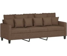 Trivietė sofa su pakoja, rudos spalvos, 180cm, audinys