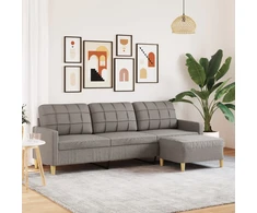 Trivietė sofa su pakoja, taupe spalvos, 210cm, audinys