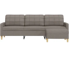 Trivietė sofa su pakoja, taupe spalvos, 210cm, audinys