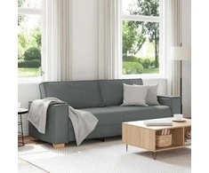 Trivietė sofa, tamsiai pilka, 220x78x84 cm, audinys