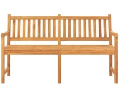 Trivietis sodo suoliukas su staliuku, 150cm, tikmedžio masyvas