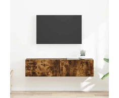 TV staliukas TV sieninė spintelė 2 vnt. Rūkyta ąžuolas Apdirbta mediena