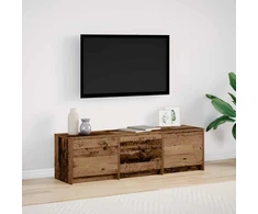 TV staliukas TV spintelė su LED su stalčių Senas medis 140 x 34 x 40 cm