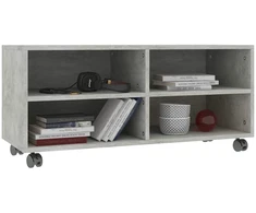 TV staliukas TV spintelė su ratukais, betono, 90x35x35cm, apdirbta mediena