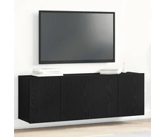 TV staliukas TV spintelės, 2 vnt., juodo ąžuolo spalvos, 120x30x41 cm, inžinerinė mediena