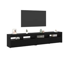 TV staliukas Televizoriaus spintelė 2 pcs Juodas ąžuolas 210 x 35 x 40 cm