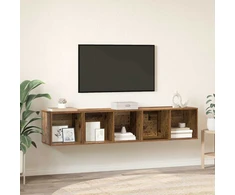 TV staliukas TV spintelės komplektas 2 vnt. Senovinis medis Apdirbta mediena