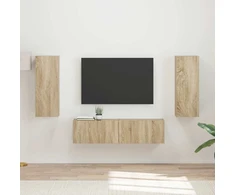 TV staliukas TV spintelių komplektas 2 vnt. Sonoma ąžuolas Apdirbta mediena