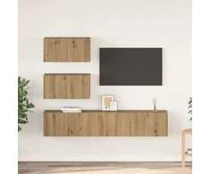 TV staliukas TV spintelių komplektas 4 pcs Amatininkų ąžuolas