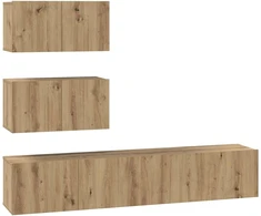 TV staliukas TV spintelių komplektas 4 pcs Amatininkų ąžuolas