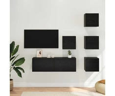 TV staliukas TV spintelių komplektas 5 vnt. Juodojo ąžuolo Apdirbta mediena