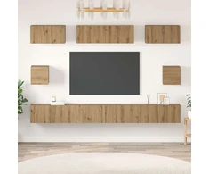 TV staliukas TV spintelių komplektas 8 vnt. Amatininkų ąžuolas