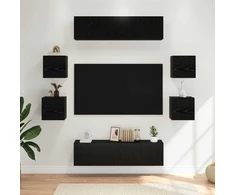 TV staliukas TV spintelių komplektas 8 vnt. Juodojo ąžuolo Apdirbta mediena