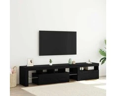 TV staliukas Televizoriaus spintelė 2 pcs Juodas ąžuolas 200 x 36,5 x 40 cm