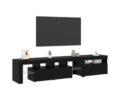 TV staliukas Televizoriaus spintelė 2 pcs Juodas ąžuolas 200 x 36,5 x 40 cm