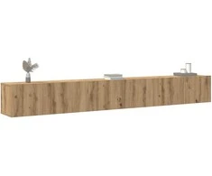 TV staliukas 3 dalių sieninis televizoriaus spintelės komplektas Artisan Oak