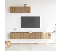 TV staliukas 3 dalių sieninis televizoriaus spintelės komplektas Artisan Oak