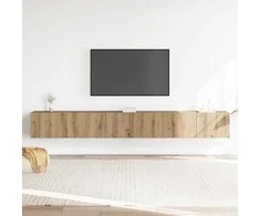 TV staliukas 3 dalių sieninis televizoriaus spintelės komplektas Artisan Oak
