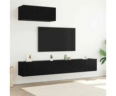 TV staliukas TV spintelių komplektas 3 pcs Juodojo ąžuolo Apdirbta mediena