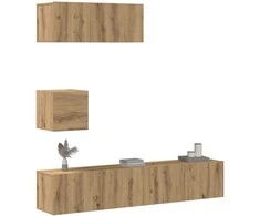 TV staliukas 4 dalių sieninis televizoriaus spintelės komplektas Artisan Oak