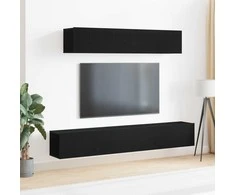 TV staliukas TV spintelių komplektas 4 pcs Juodojo ąžuolo Apdirbta mediena